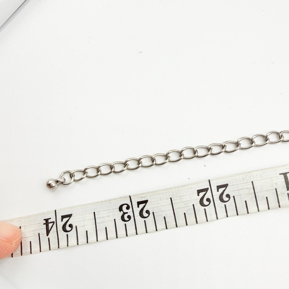 Silver Tone Green Stone Statement Necklace Boho Bib Style - Picture 8 of 8